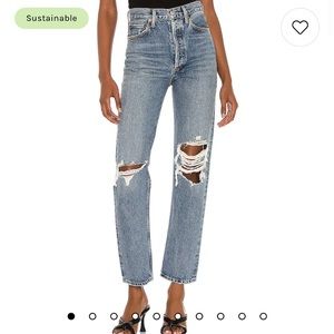 Agolde 90s Pinch Waist HR Straight Distressed Jean